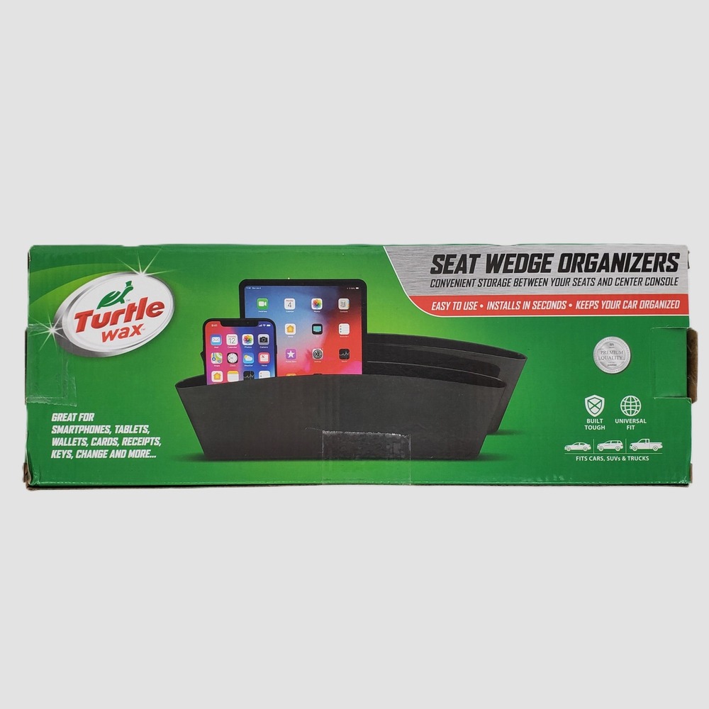 Turtle Wax Seat Wedge Organizers‎ 2 Pack Black Universal Fit Car Storage New